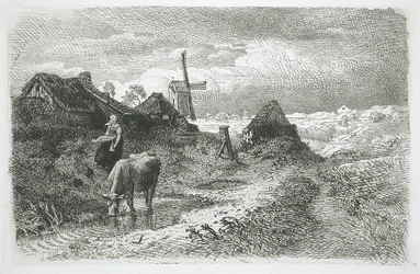 Landscape with Cottages and Windmill