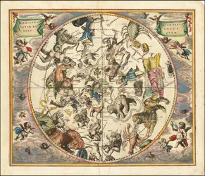 Celestial Map Illustrating the Constellations of the Northern Hemisphere (1660)