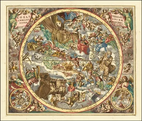 1660 celestial map of constellations according to Christian symbolism