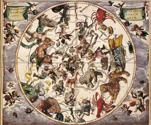 Atlas Coelestis seu Harmonia Macrocosmica. 1661. Fol 24. Hemisphaerium stellatum boreale antiquum. Representation of the Northern Hemisphere. Printed in Amsterdam by Johannes Janssonius. Early Modern Era