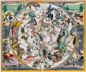 Map of the celestial Southern Hemisphere