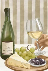 Enjoying Wine and Cheese