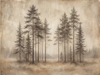 Misty Pine Forest Sketch
