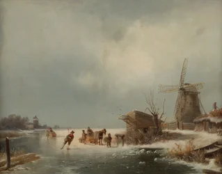 Winter Landscape with Ice Skaters
