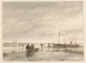 Winter Landscape with Frozen Lake
