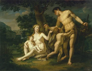 Adam and Eve with Children Under a Tree