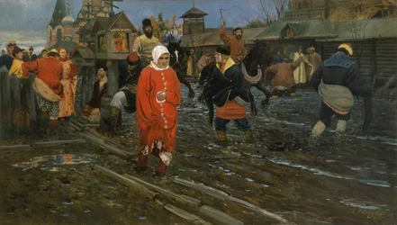 Seventeenth-Century Moscow Street on a Public Holiday, 1895