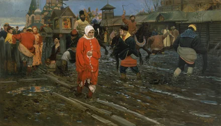 Moscow Street in the 17th Century on a Festive Day
