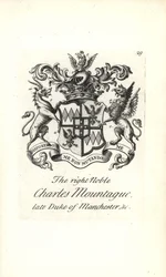 Coat of arms and crest of the right noble Charles Edward Montagu