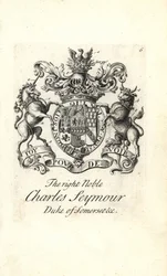 Coat of Arms and Crest of Charles Seymour, 6th Duke of Somerset