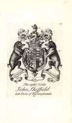 Coat of arms and crest of the right noble John Sheffield
