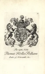 Coat of arms and crest of the right noble Thomas Holles Pelham