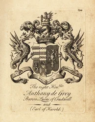 Coat of arms of Anthony de Grey, 3rd Baron Lucas of Crudwell and Earl of Harold