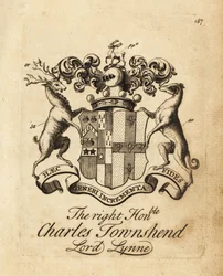 Coat of arms of the Right Honourable Charles Townshend, Lord Lynne, 3rd Viscount Townshend