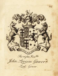 Coat of arms of the Right Honourable John Leveson Gower, Lord Gower