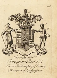 Coat of Arms of Peregrine Bertie, Baron Willoughby of Eresby, Marquis of Lindsay, 2nd Duke of Ancaster and Kesteven