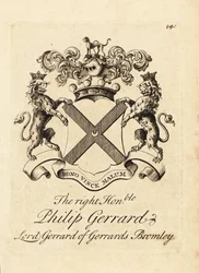 Coat of Arms of Philip Gerrard, Lord Gerrard of Gerrards Bromley, 7th Baron Gerard