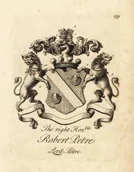 Coat of arms of Robert Petre, Lord Petre, 8th Baron Petre