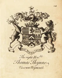 Coat of arms of the Right Honourable Thomas Thynne, 2nd Viscount Weymouth