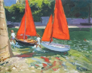 Girls with sail boats Looe