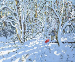 Red sledge, Allestree Park, Derby, 2022