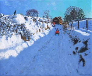 Sledging, near Oakerthorpe Rd, Wirksworth, 2021