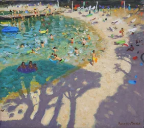Tree shadows on the beach near Rovinj, 2016