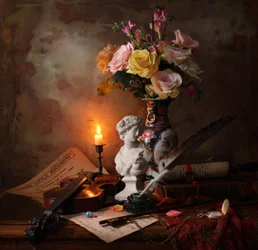 Candlelit Music Still Life