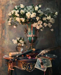 Elegant Roses and Violin