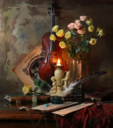 Romantic Violin Still Life