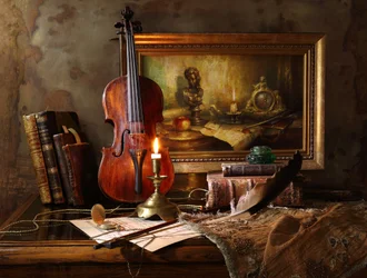 Vintage Violin Still Life