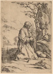The Kneeling Hermit Facing Right