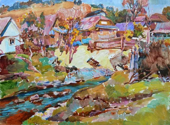 Colorful Autumn Village