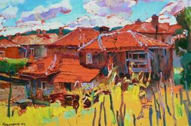 Rustic Village Red Roofs