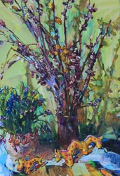 Spring Willows And Giraffes