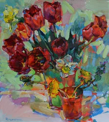 Vibrant Red Tulips