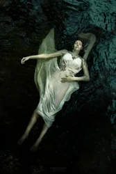 Serene Woman Floating