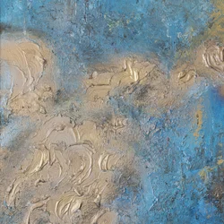 Textured Blue Gold Abstract