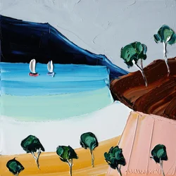 Vibrant Coastal Sailboats