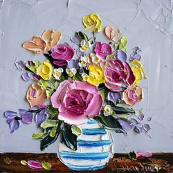 Vibrant Impasto Flowers