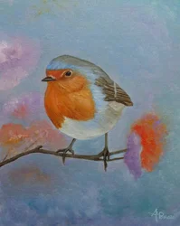 Colorful Perched Robin