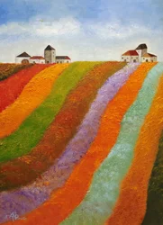 Colorful Village Fields