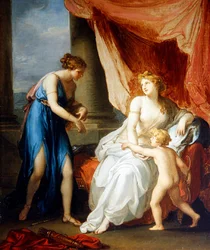 Euphrosyne wounded by Cupid, complaining to Venus