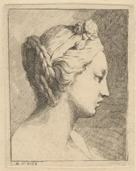 Head of a Young Woman in Profile to Right