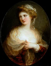 Portrait of a Lady wearing a Yellow Shawl