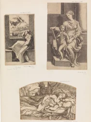Woman and Angel, Virgin and Child, Satyr Watching a Young Mother and Child Sleeping