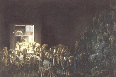 Filling Tea Chests; and Tea Manufacture in the First Process, c.1820 (one of a pair)
