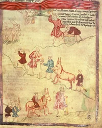 Abraham and the sacrifice of Isaac, from the Aelfric Pentateuch, from St. Augustine