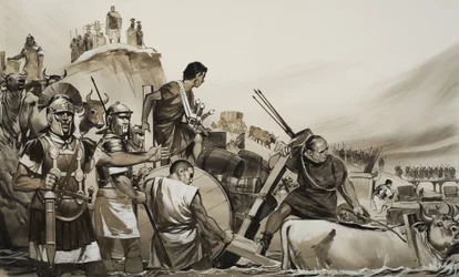 Julius Caesar led his soldiers across the little River Rubicon and marched upon Rome
