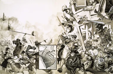 The Battle Between Saracens and Moors in 635